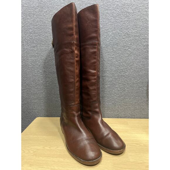 Coach Joele Q496 Leather Riding Boots Brown Womens Size 9.5B - Picture 3 of 15